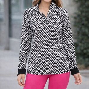 Anne Fontaine Black and White Patterned Top
